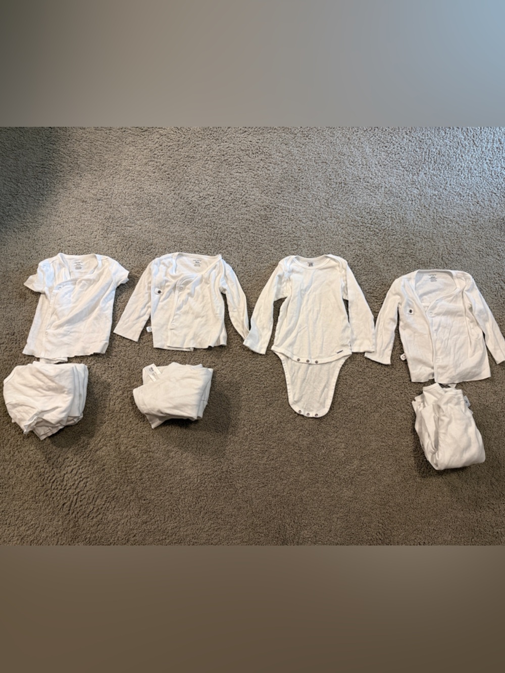 Carter's White Long Sleeve Baby Pajama Tops and Onesies